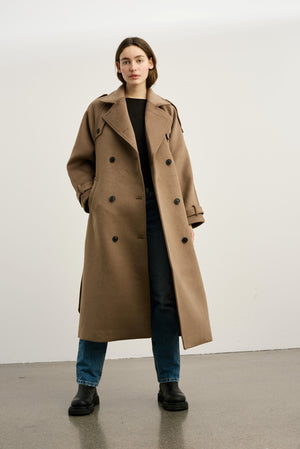 BEA WOOL COAT - BROWN