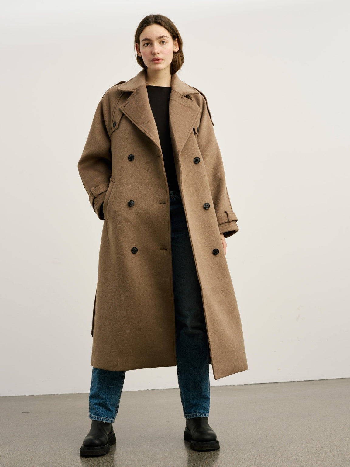 BEA WOOL COAT - BROWN