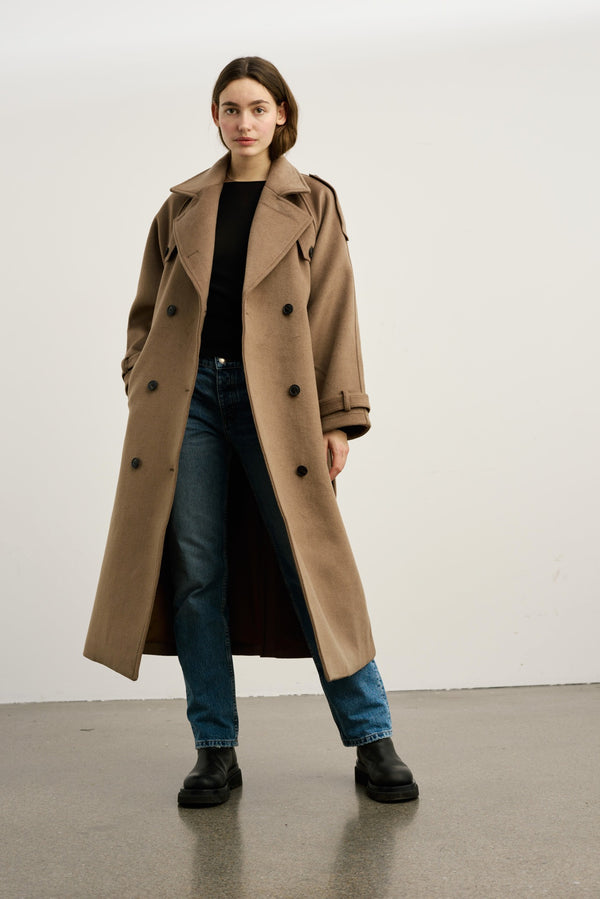 BEA WOOL COAT - BROWN
