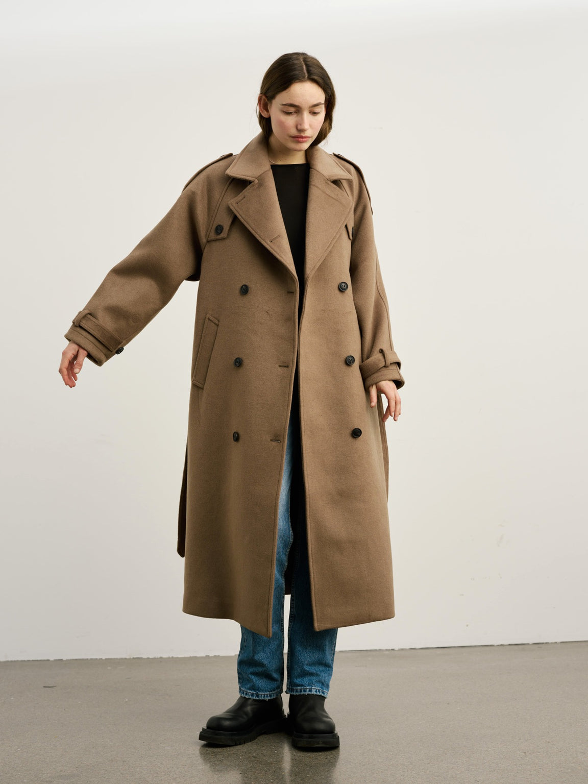 BEA WOOL COAT - BROWN