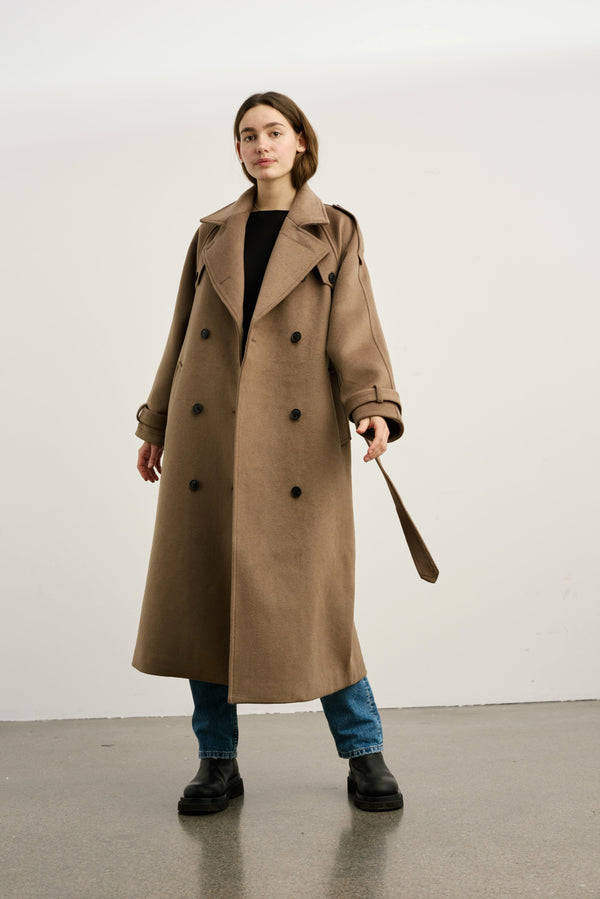 BEA WOOL COAT - BROWN
