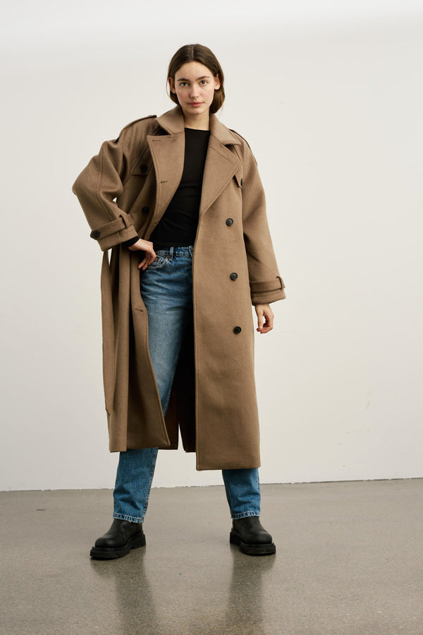 BEA WOOL COAT - BROWN