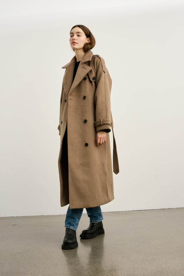 BEA WOOL COAT - BROWN