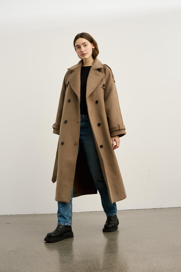 BEA WOOL COAT - BROWN