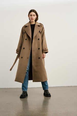 BEA WOOL COAT - BROWN