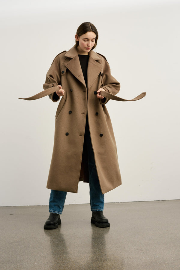 BEA WOOL COAT - BROWN