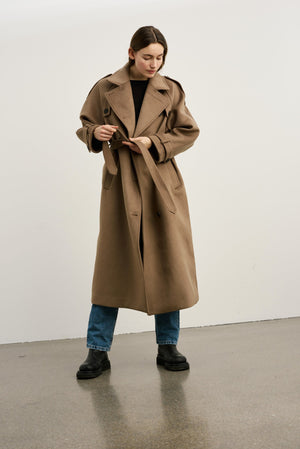 BEA WOOL COAT - BROWN