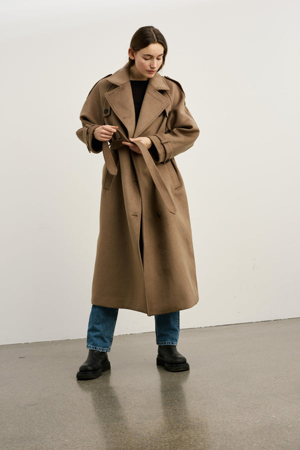 BEA WOOL COAT - BROWN