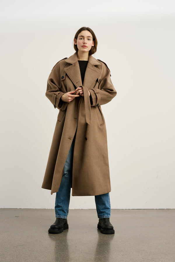 BEA WOOL COAT - BROWN