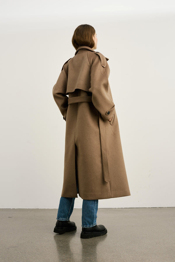 BEA WOOL COAT - BROWN
