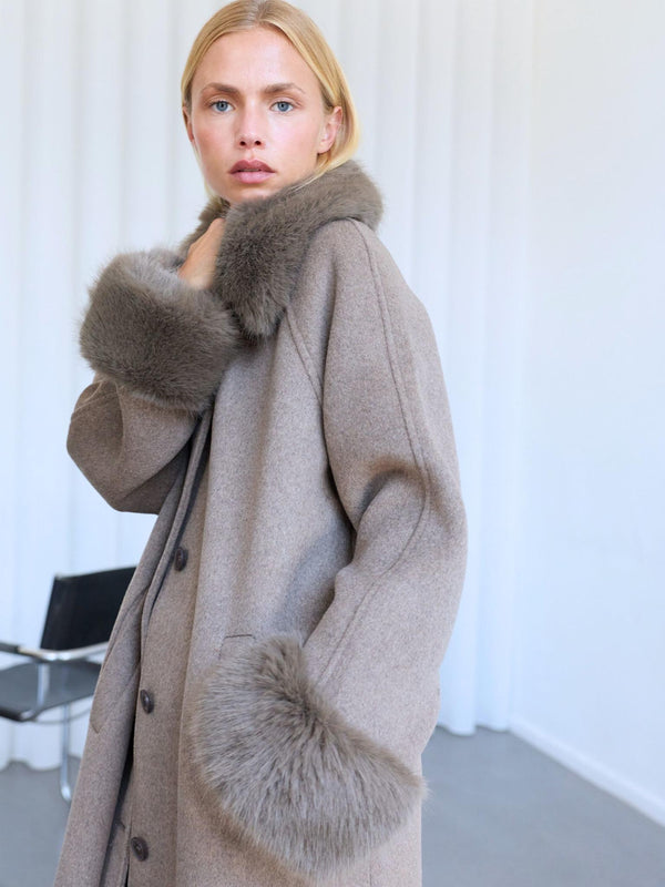 SAKO COAT - DARK BEIGE
