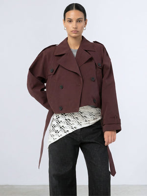 BOBBY CANVAS JACKET - BURGUNDY