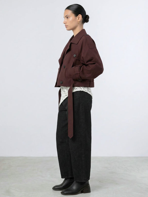BOBBY CANVAS JACKET - BURGUNDY