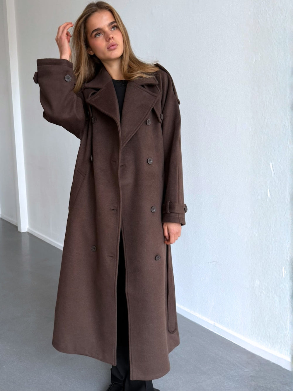 BEA WOOL COAT - BROWN