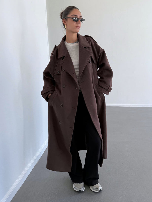 BEA WOOL COAT - BROWN