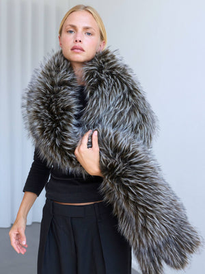 LANE SCARF - BROWN RACOON