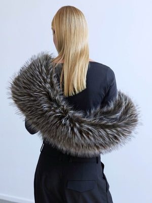 LANE SCARF - BROWN RACOON