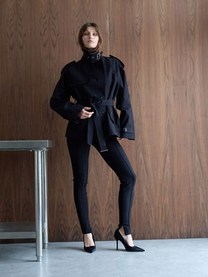 HEATHER TRENCH JACKET - BLACK