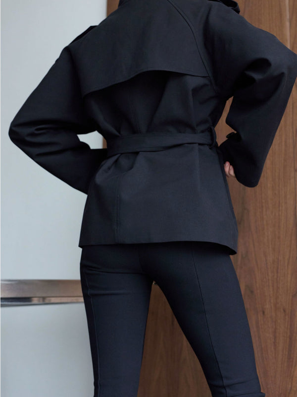 HEATHER TRENCH JACKET - BLACK