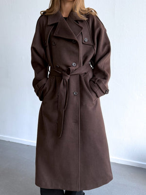 BEA WOOL COAT - BROWN