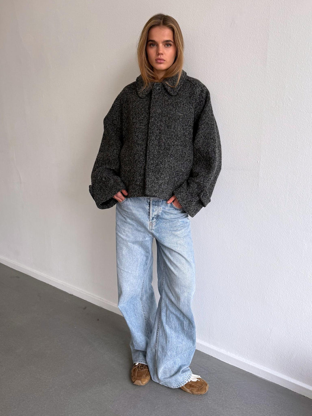 GIA BOUCLE JACKET - BLACK GREY