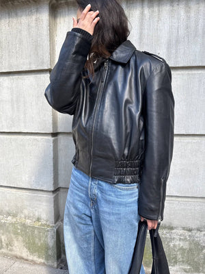 CLEO LEATHER JACKET - BLACK