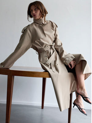 HEATHER TRENCH COAT - BEIGE