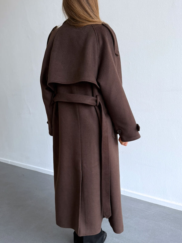 BEA WOOL COAT - BROWN