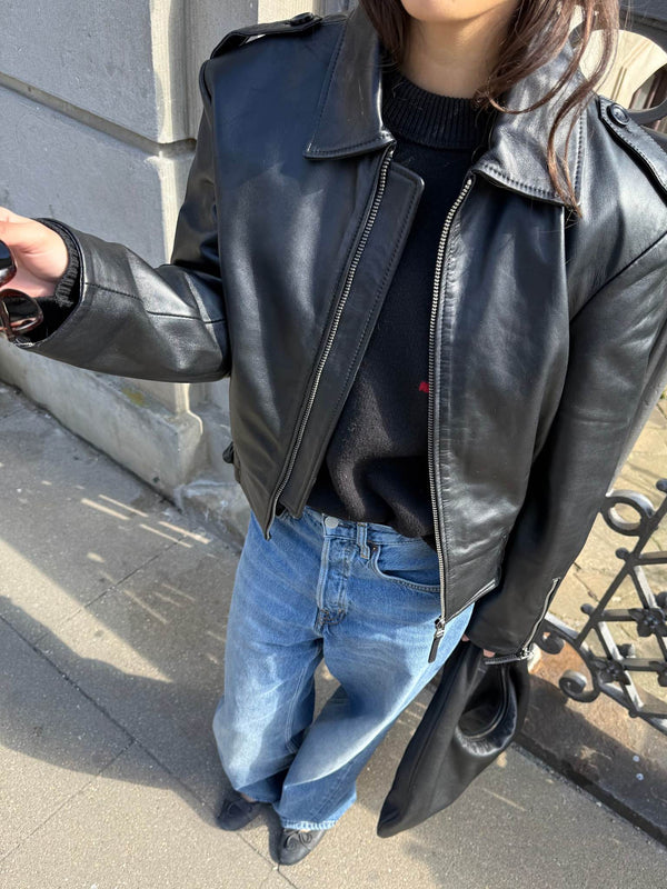 CLEO LEATHER JACKET - BLACK