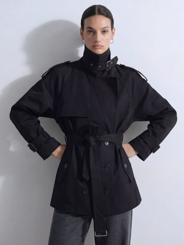 HEATHER TRENCH JACKET - BLACK