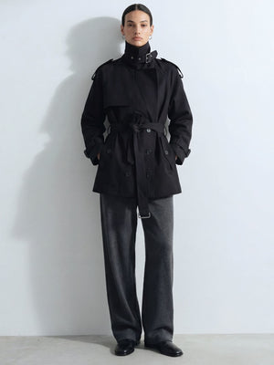 HEATHER TRENCH JACKET - BLACK