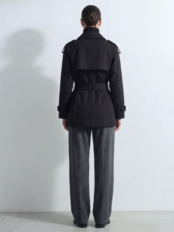 HEATHER TRENCH JACKET - BLACK