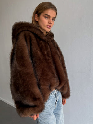 WILMA JACKET - DARK BROWN