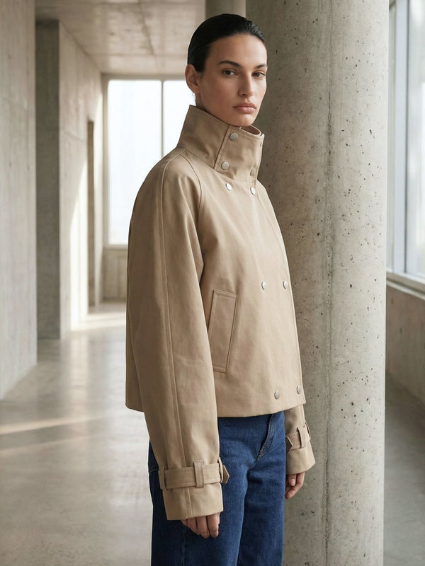 SKYLER CROPPED JACKET - BEIGE