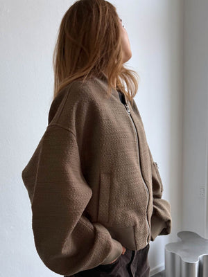 KIAN TWEED BOMBER - ARMY