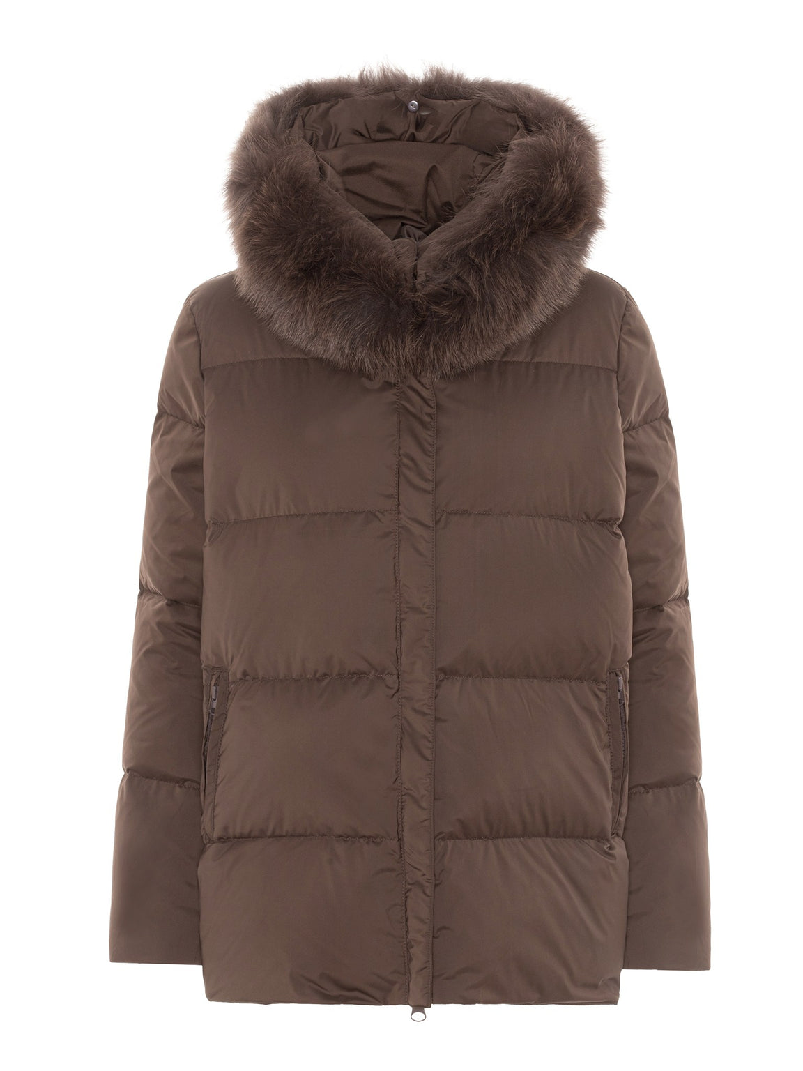 ALVA DOWN JACKET - DARK BROWN