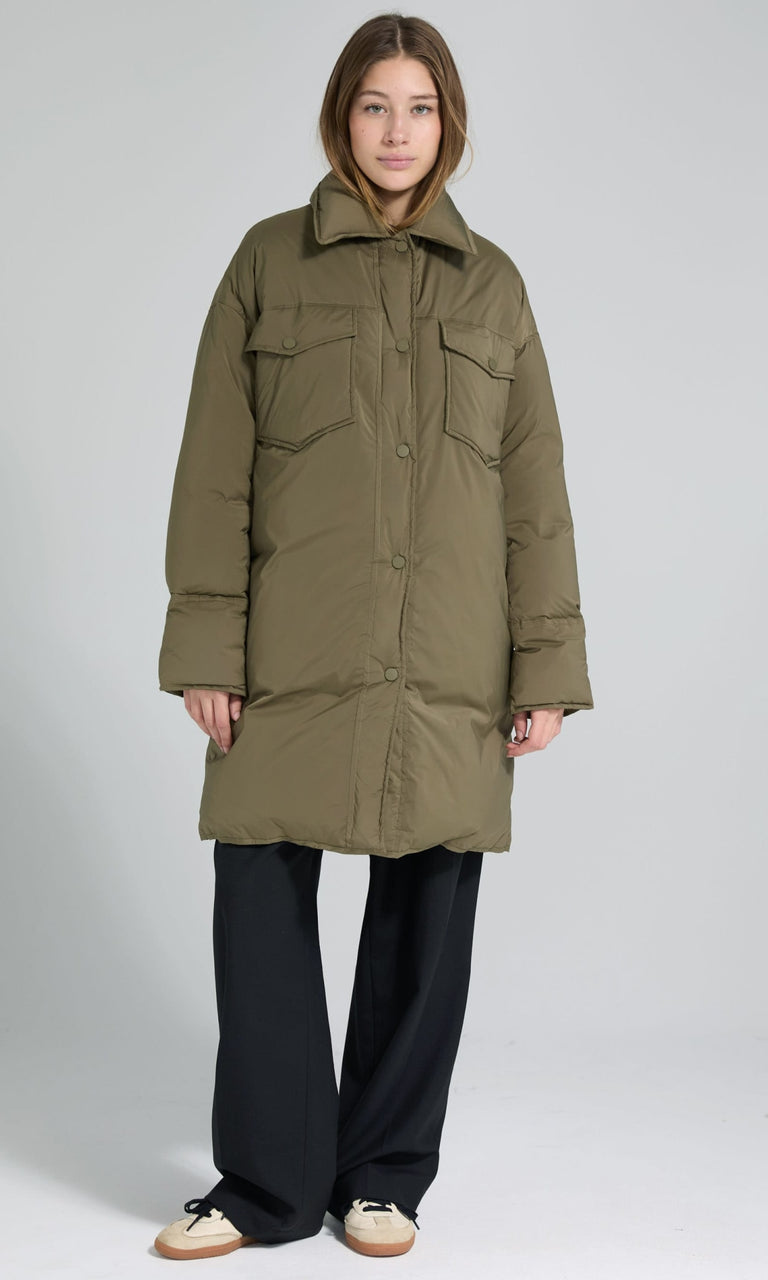 CHARLIE DOWN COAT - OLIVE GREEN