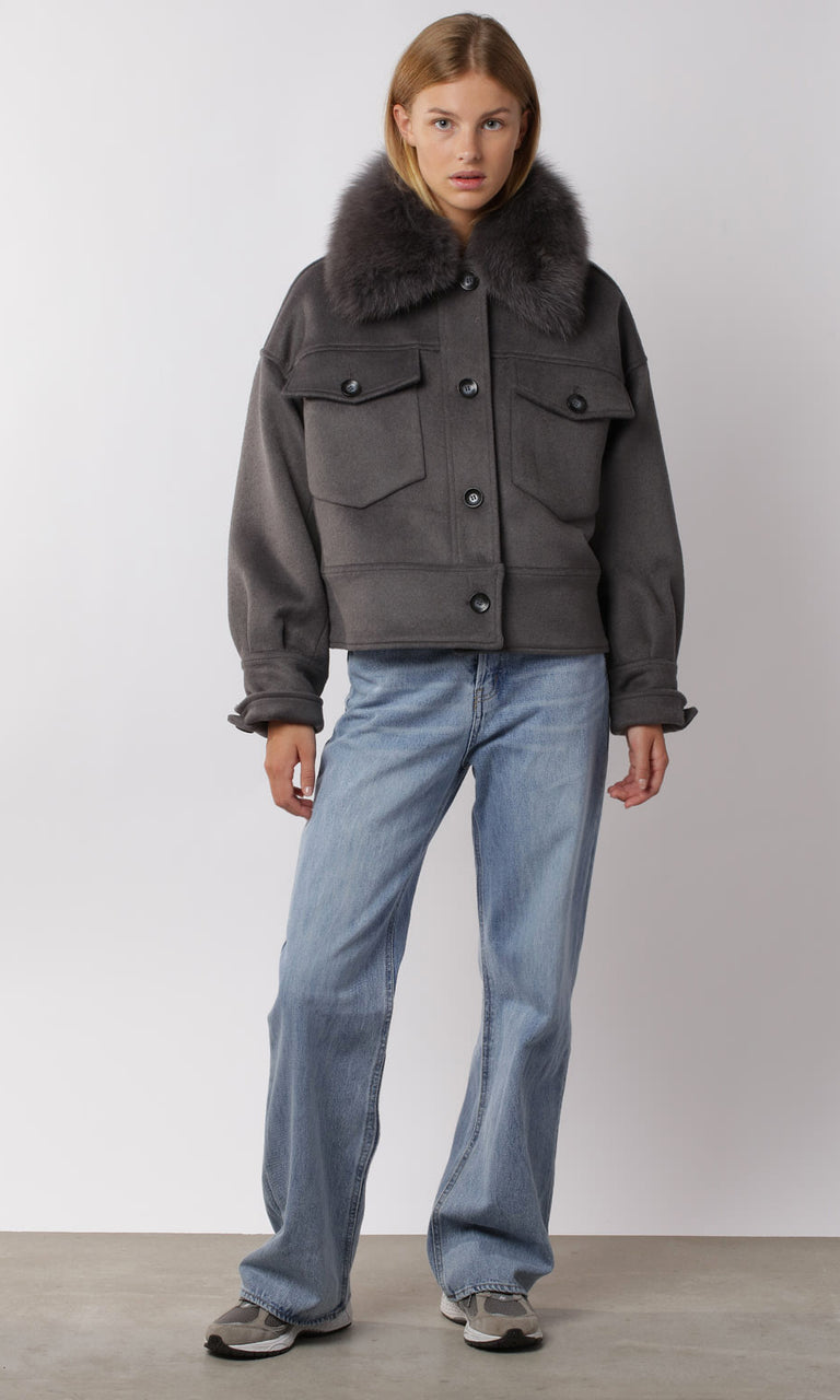 CHARLIE WOOL JACKET - GREY