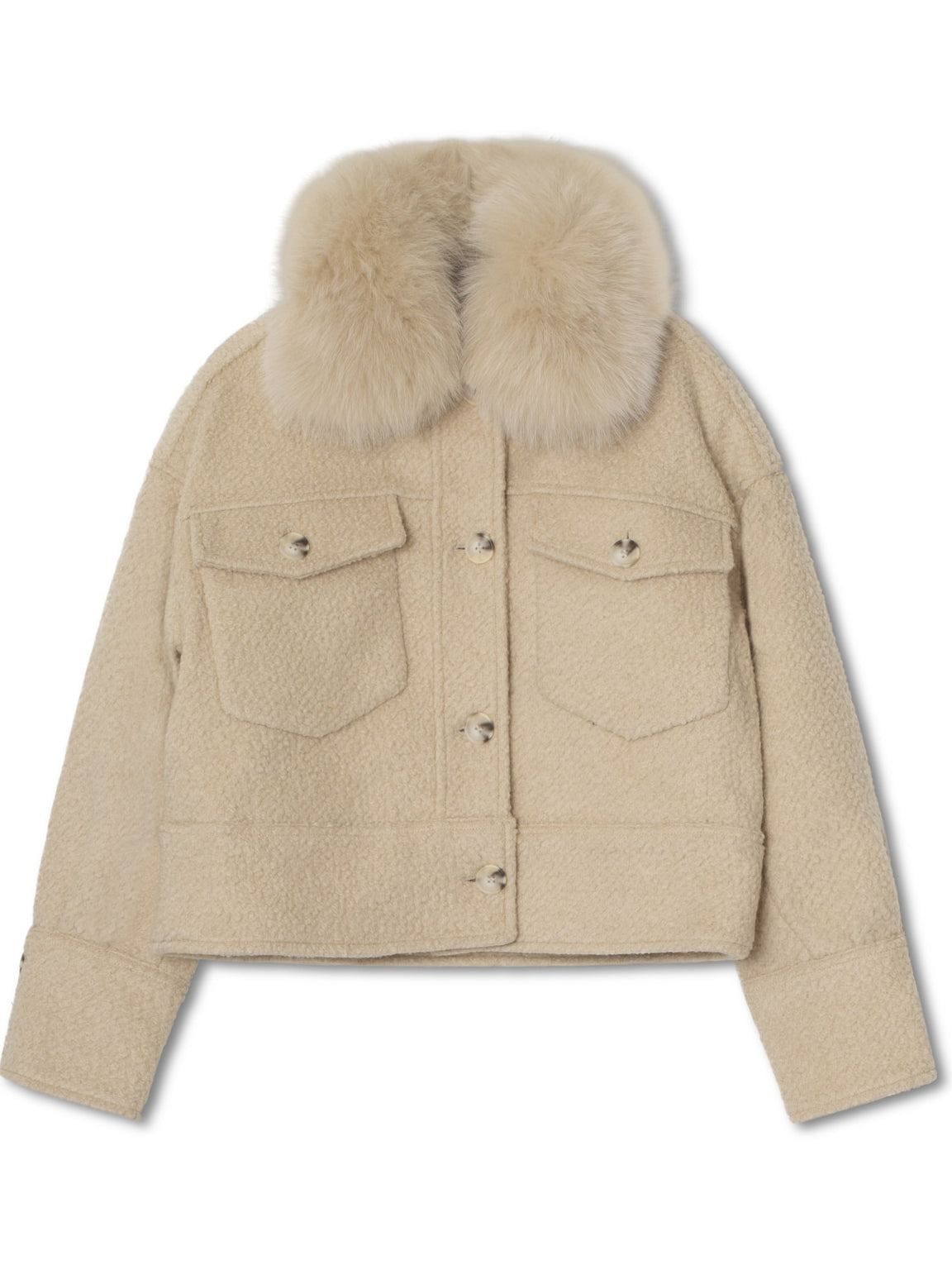 CHARLIE JACKET WOOL BOUCLE - CREME