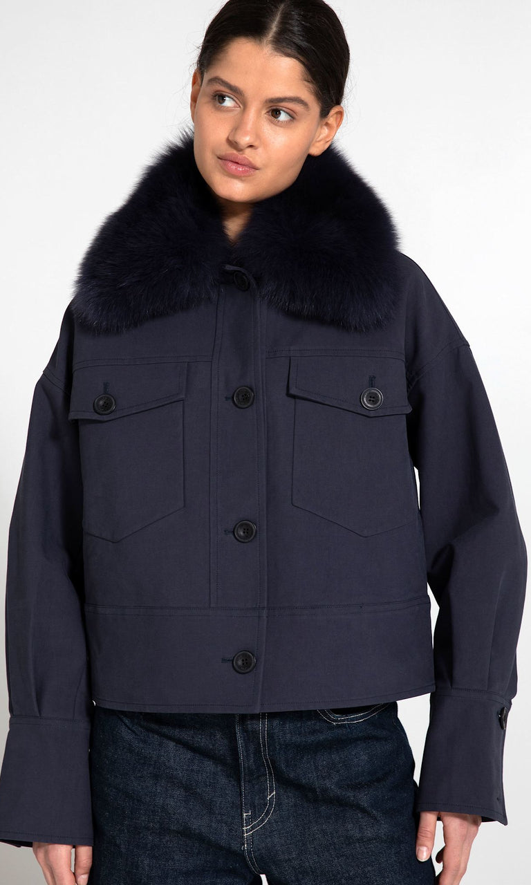 CHARLIE CANVAS JACKET - NAVY