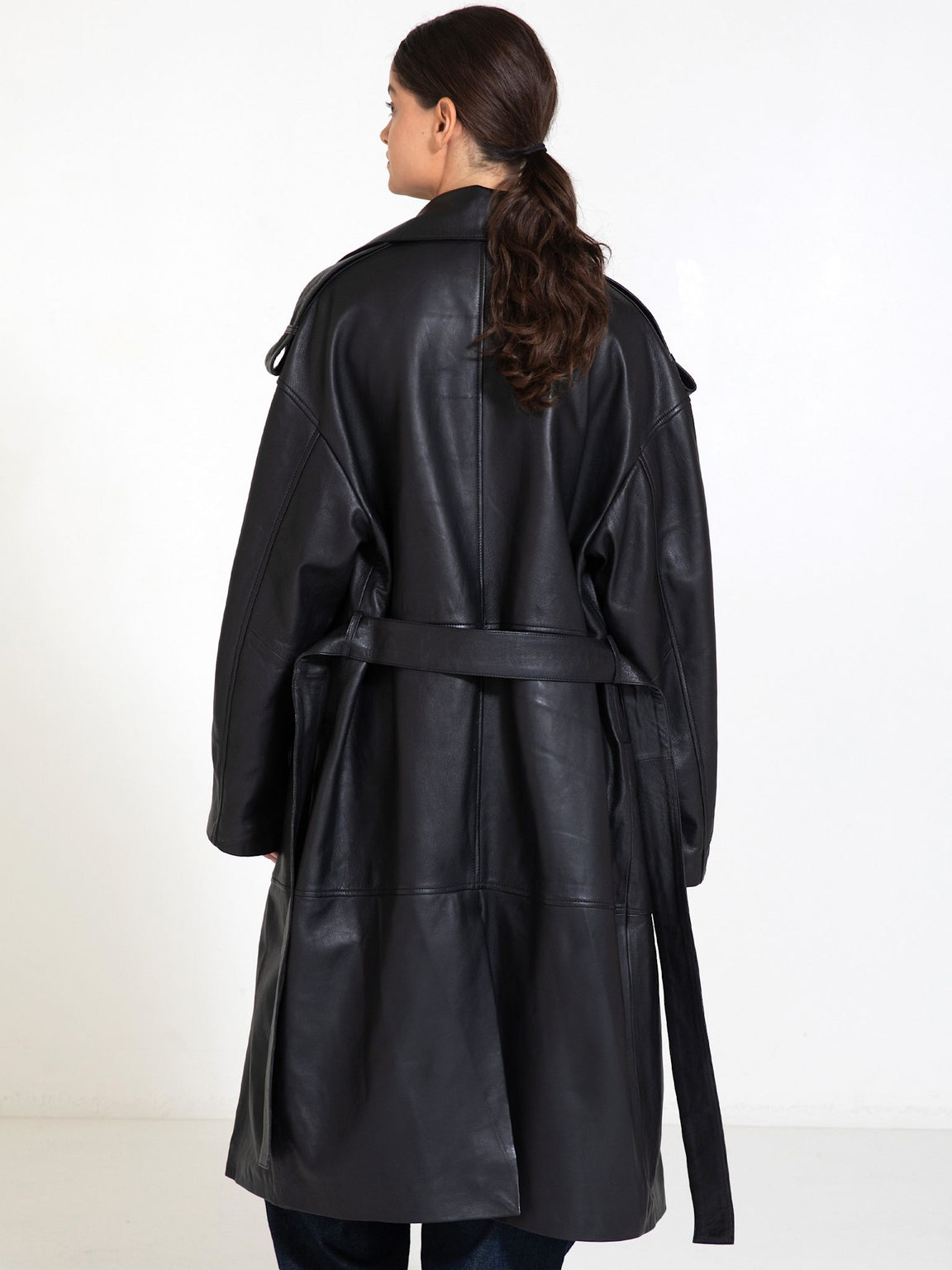 DAKOTA LEATHER COAT - BLACK