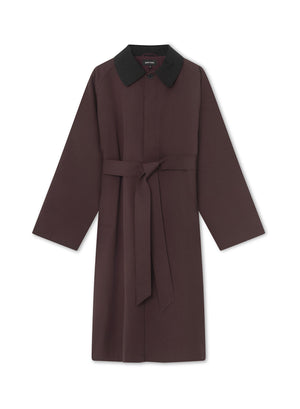 JOEL CANVAS COAT - BURGUNDY/BLACK