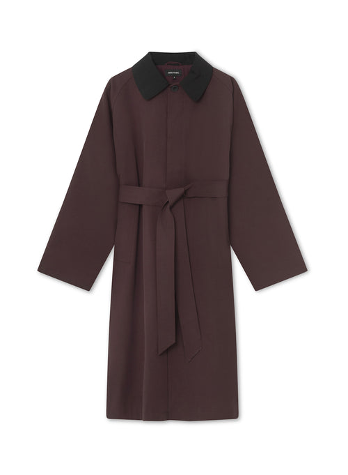 JOEL CANVAS COAT - BURGUNDY/BLACK