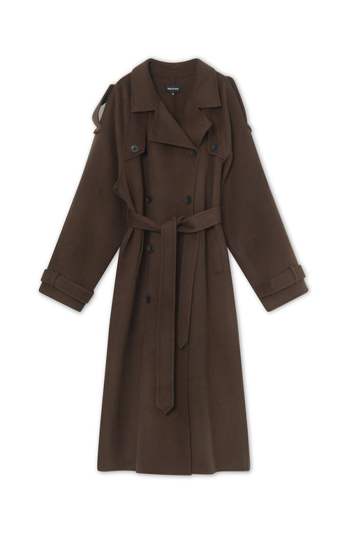 JOHN WOOL COAT - BROWN