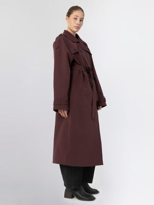 BOBBY CANVAS COAT - BURGUNDY