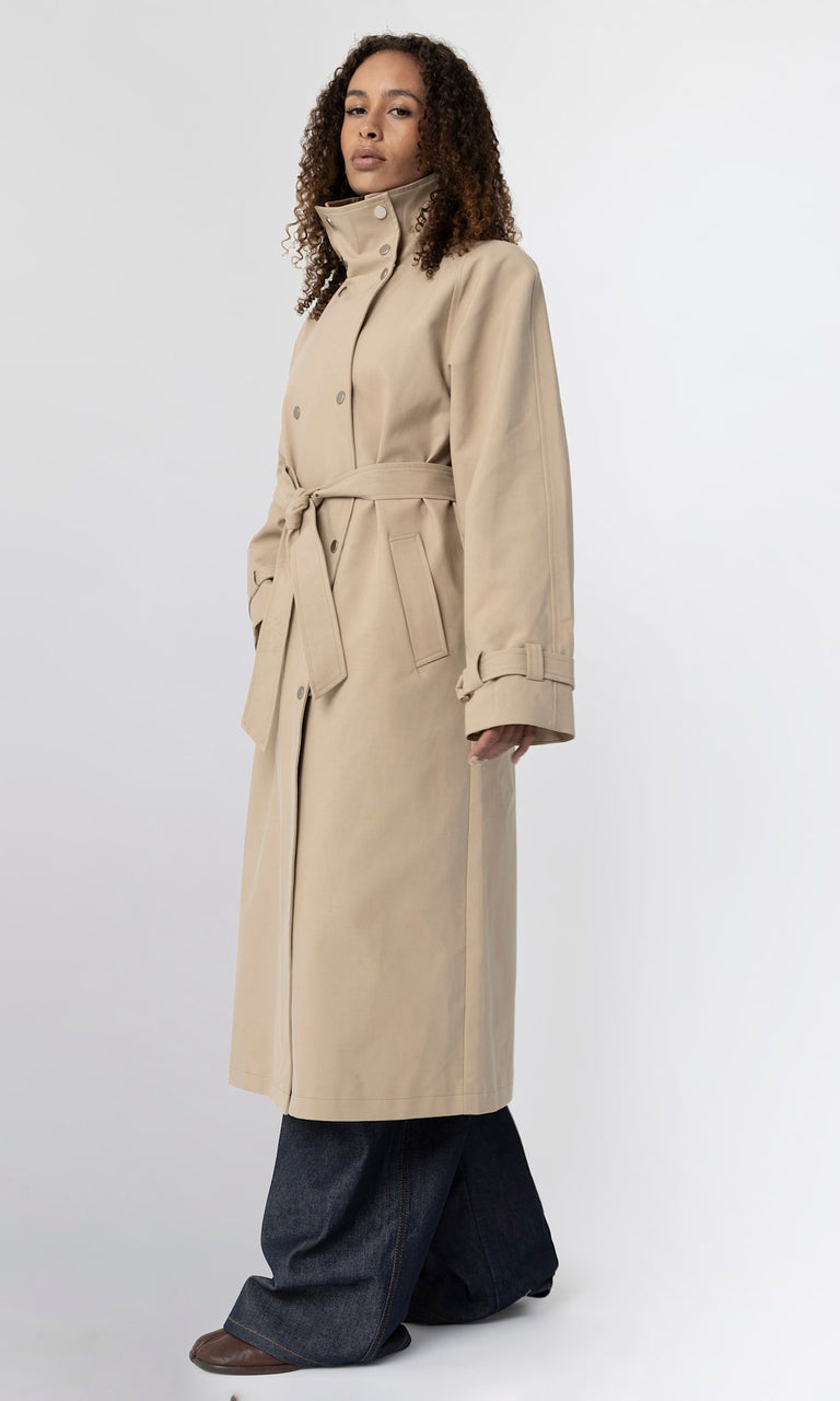 SKYLER CANVAS COAT - BEIGE