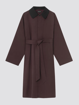 JOEL CANVAS COAT - BURGUNDY/BLACK