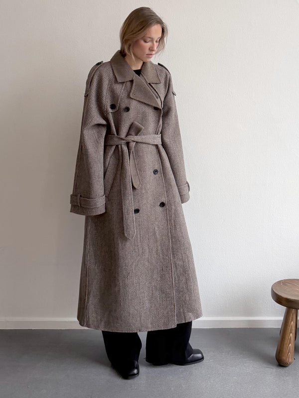 JOHN COAT CHECKED - BEIGE
