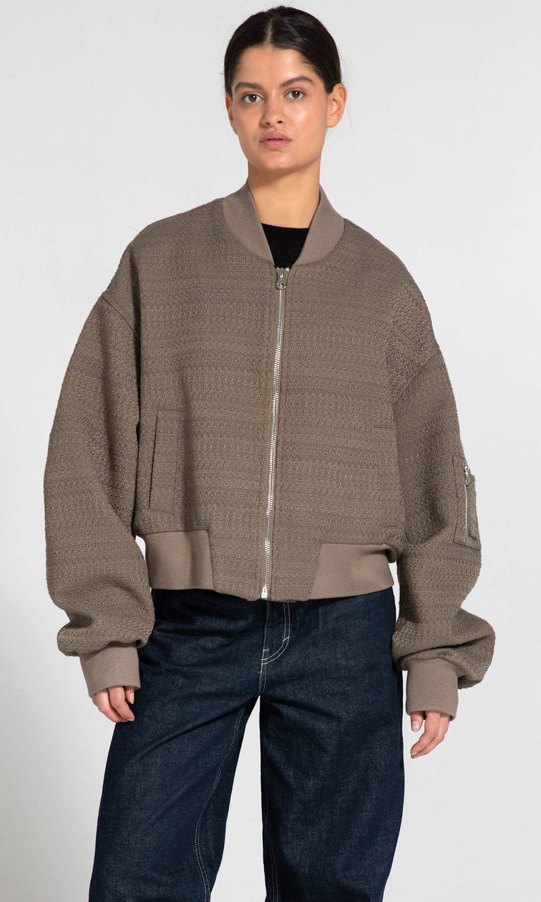 KIAN TWEED BOMBER - ARMY