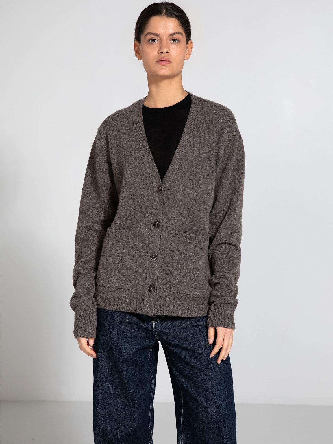 LOLA CARDIGAN KNIT - BROWN